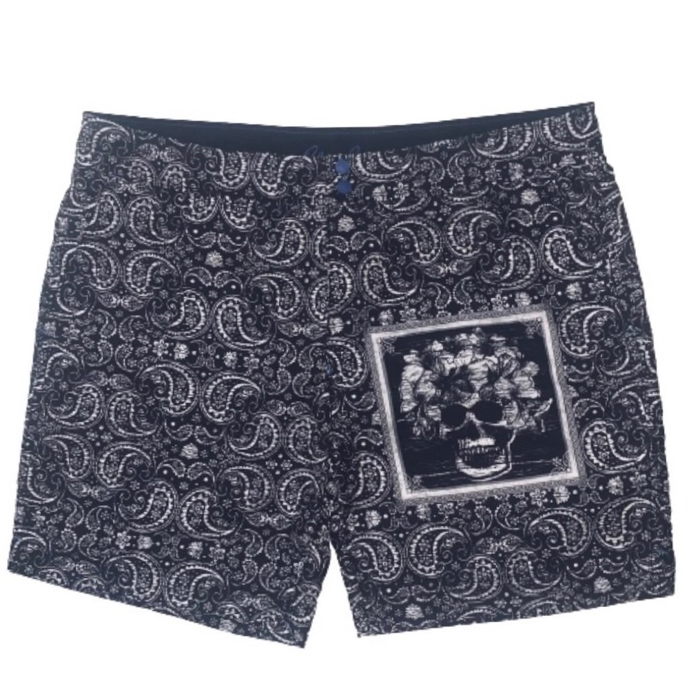 Robert Graham Board Shorts Swim Trunks Size 38 Men’s Paisley Flammand Black